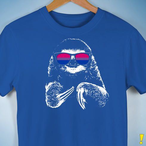 Pride Sloth Bisexual Flag Sunglasses Premium Unisex T-Shirt - Royal Blue